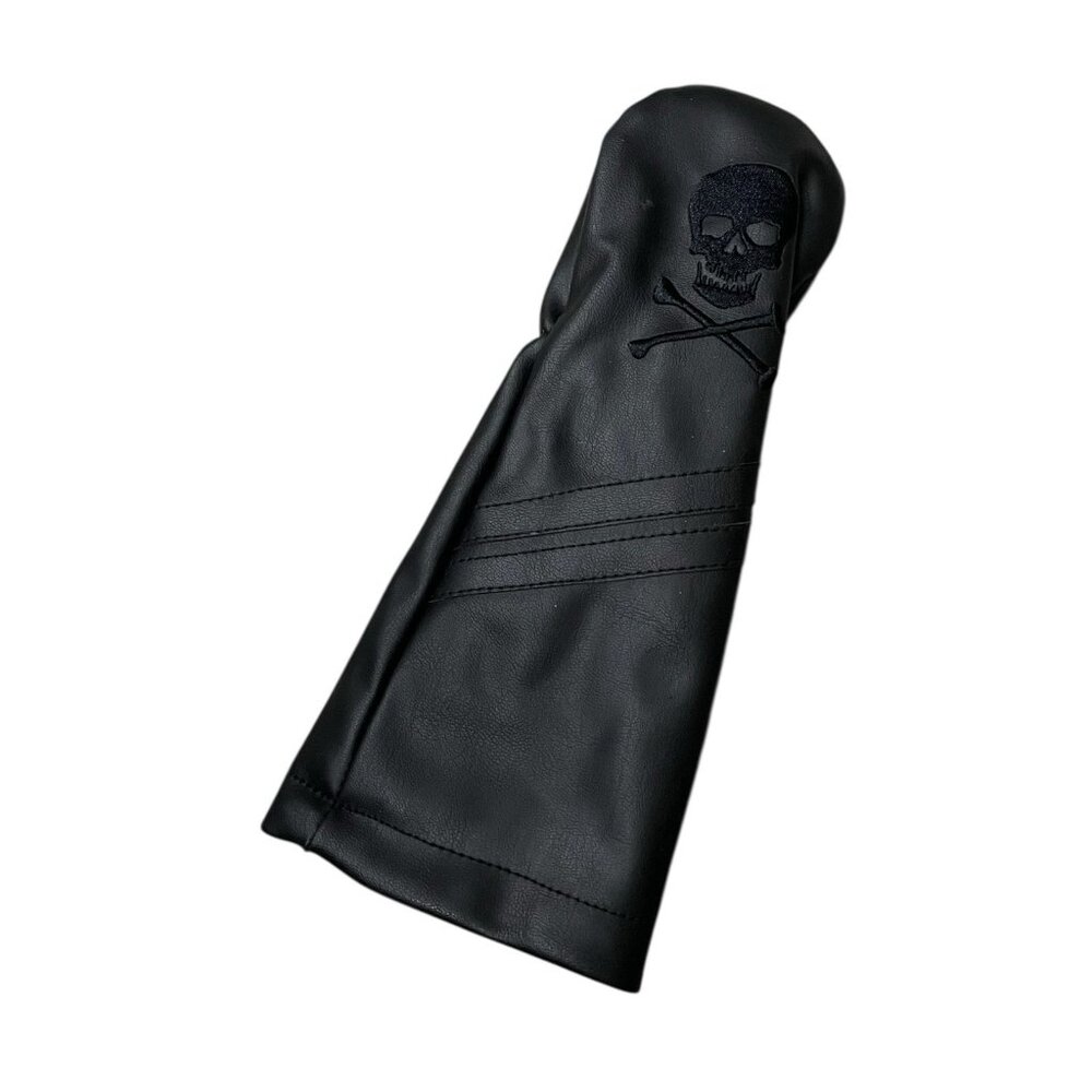 Skull Crossbones Sunfish Leather Fairway Golf Headcover Black Murdered Out!
